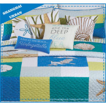 Sea Impression Printed Polyester Patchwork Quilt